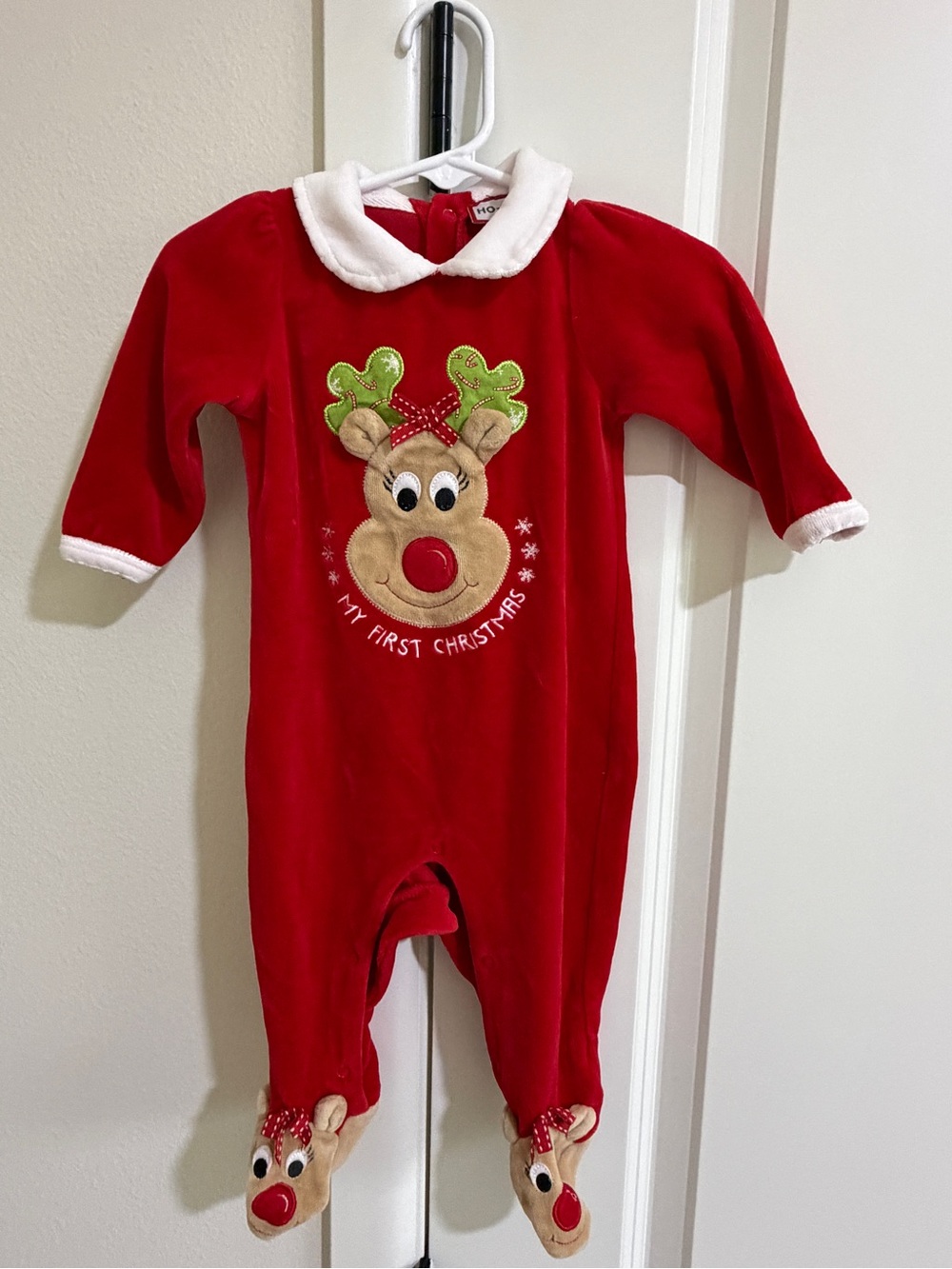 My First Christmas Red Reindeer Baby Onesie